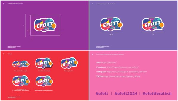 EFOTT 2024 logóváltozatok színes arculati felületeken
