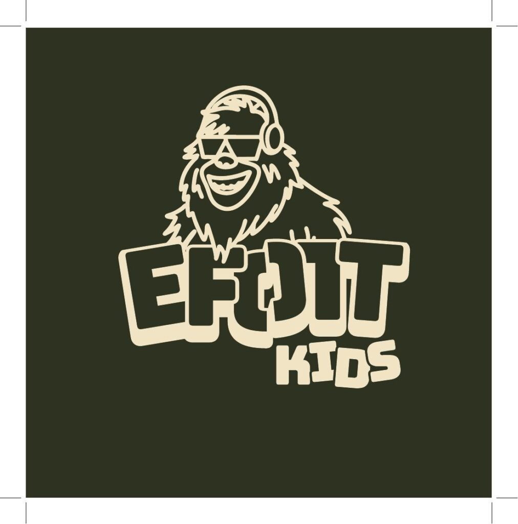 EFOTT Kids – a logó negatív, egyszínű változata sötét alapon