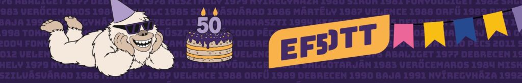 EFOTT 2026 – a nagyszínpad felső szegmensei az EFOTT50 logóval