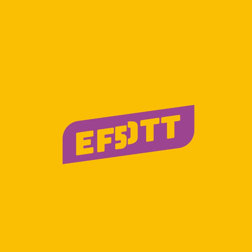 EFOTT50 logó – rövid jel lila változatban
