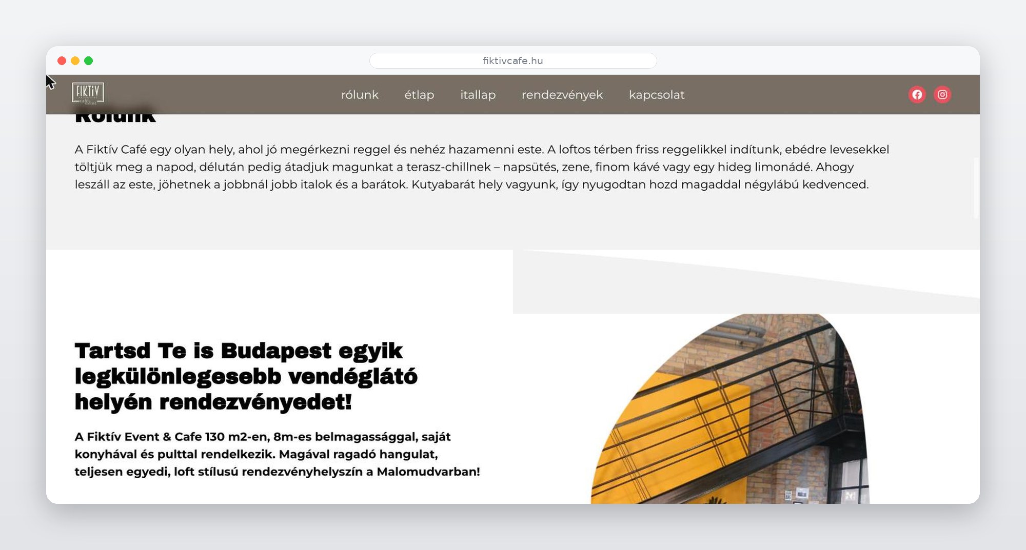 Fiktív Café weboldal