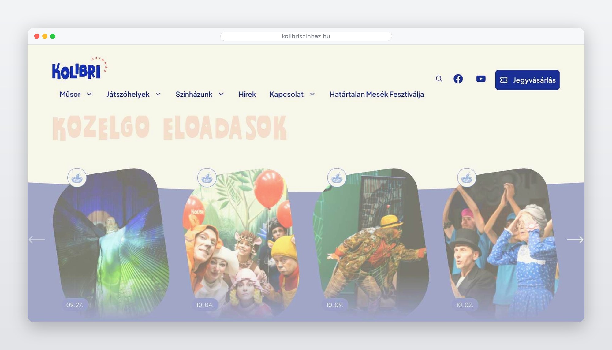 Kolibri Színház – arculat, online, tartalomgyártás