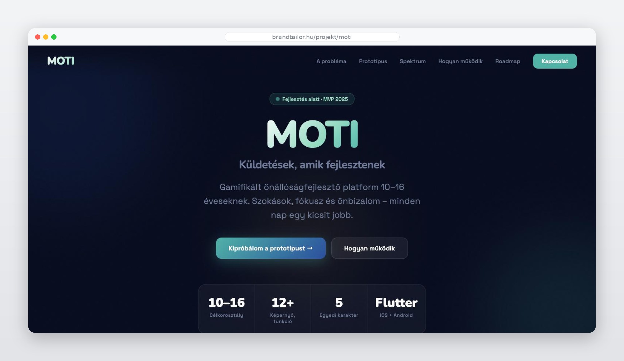 MOTI – Brandtailor (saját fejlesztés)