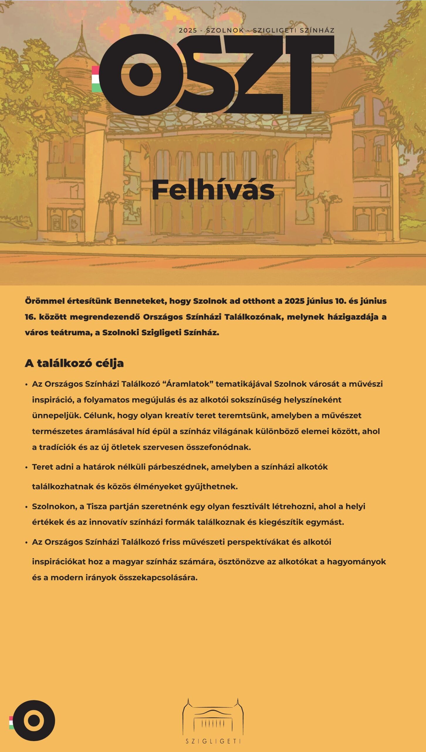 OSZT 2025 – felhívás, Szolnok