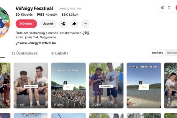VéNégy Fesztivál TikTok-csatorna – profil és a legutóbbi videók